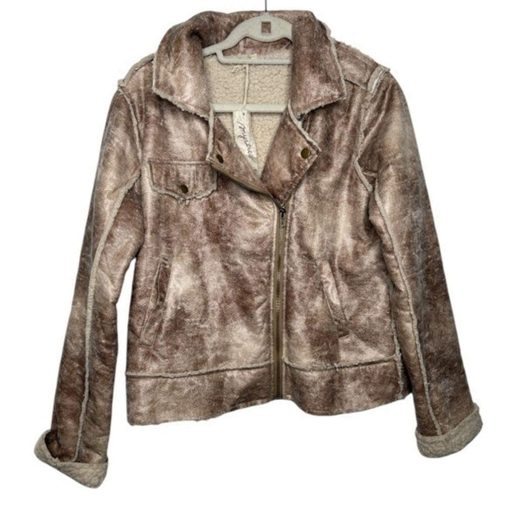 Anthropologie Fleece Lined Jacket Brown Size Large New With Tags
